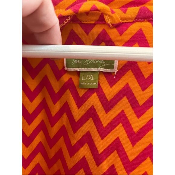 Vera Bradley Orange & Fuchsia Zig Zag Short Belted Robe sz X/XL NWOT - Picture 5 of 7